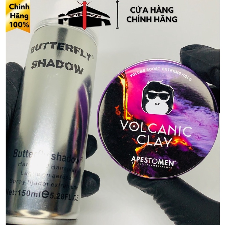 Sáp vuốt tóc Volcanic Clay V5 2021 Nắp Nhôm Chính Hãng,Tặng kèm gôm xịt tóc ButterFly Shadow