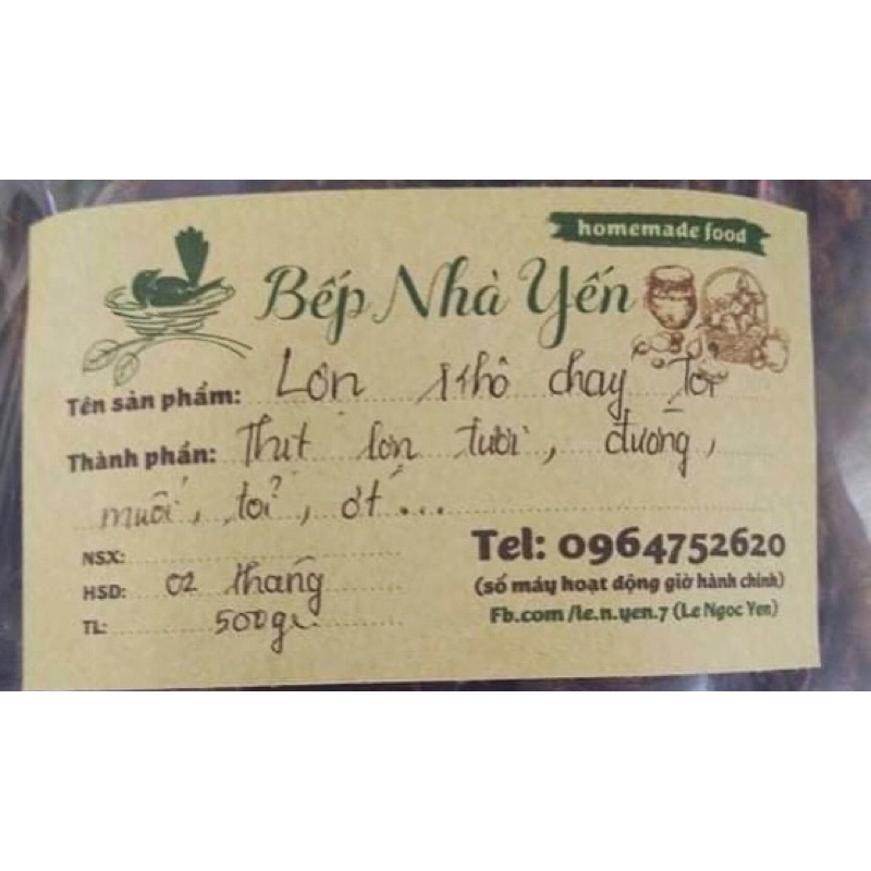 Lợn khô cháy tỏi 500gr - sản phẩm home made