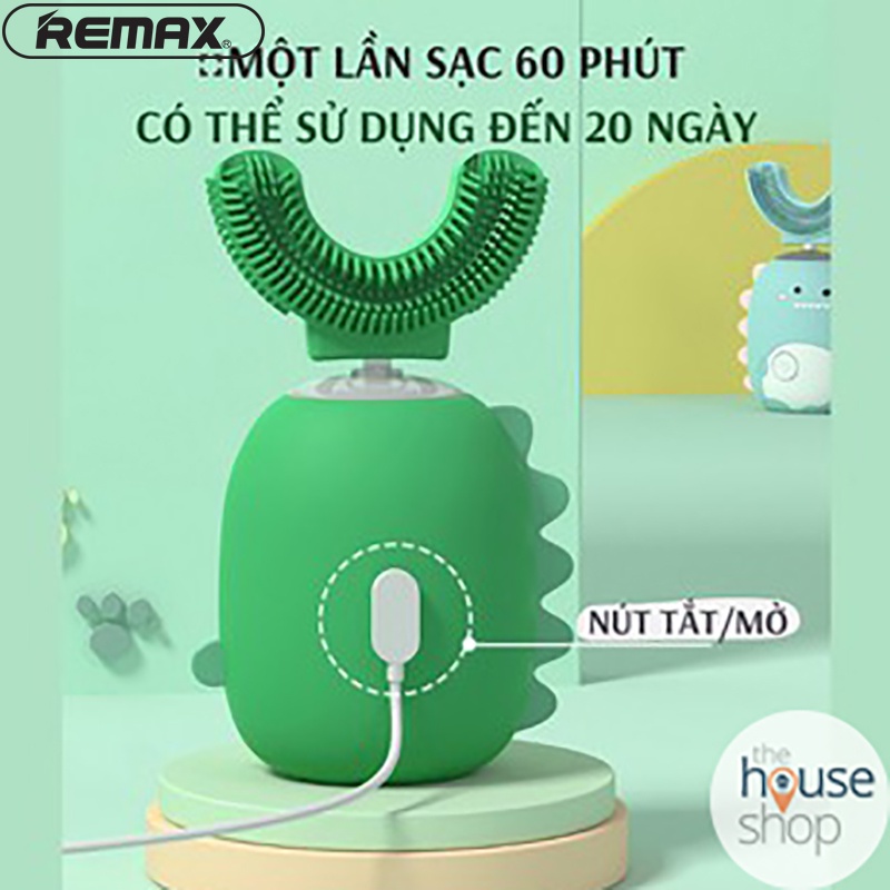 Bàn chải điện cho bé 3 - 9 tuổi bàn chải đánh răng silicon chữ U Remax GH-05