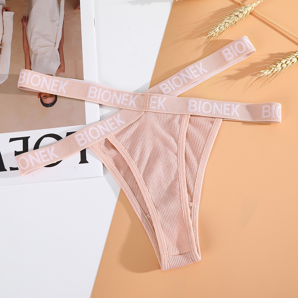 Quần Lót Lọt Khe Aijolen Vải Cotton Gợi Cảm Lưng Chéo Họa Tiết Chữ Dành Cho Bạn Nữ