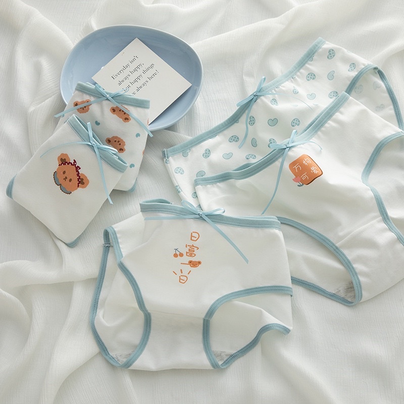 Hàng Mới Về . Combo 5 Quần Lót Học Sinh Sinh Viên. Quần Lót dễ thương chất cotton