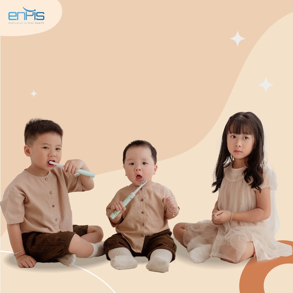 Bàn chải điện ENPIS cho bé SMART KIDDY chính hãng, Công nghệ sóng âm sonic, chống nước IPX7, bảo hành 6 tháng