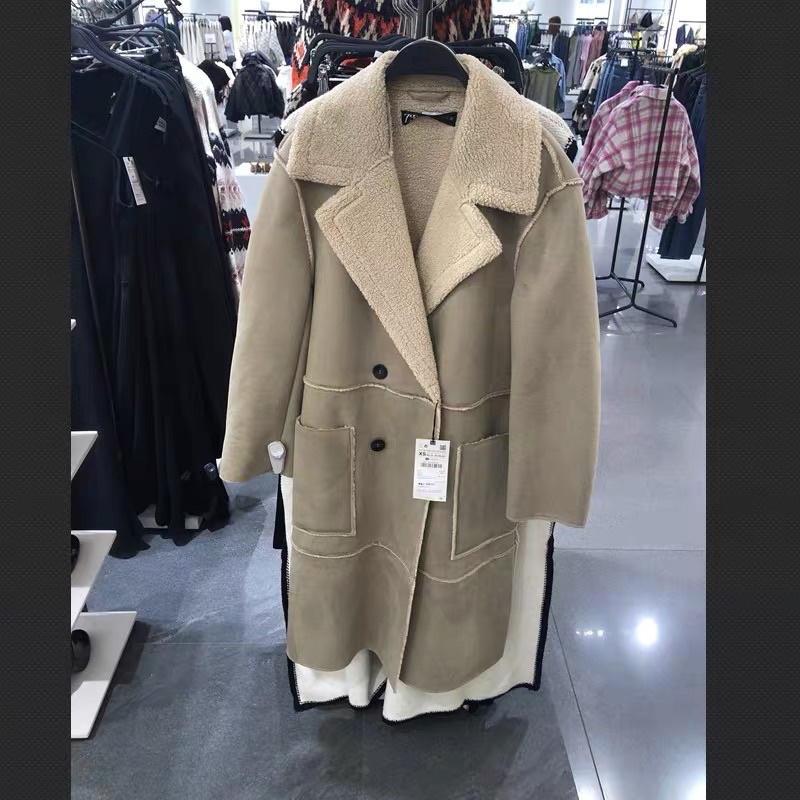 Order hàng xuất ZARA áo khoác da lộn lót lông cừu mới của nữ | BigBuy360 - bigbuy360.vn