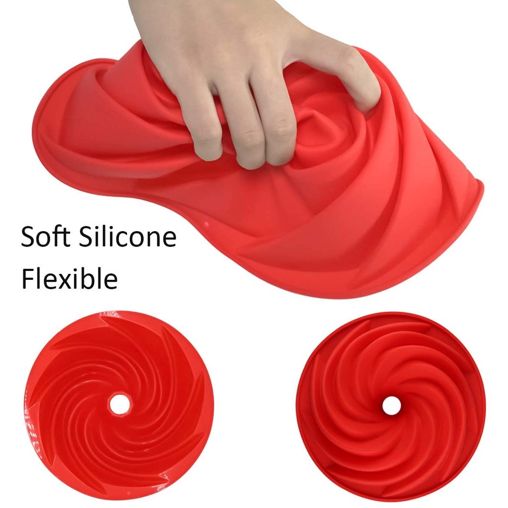 Khuôn Làm Bánh Silicon ANAEAT Hình Xoắn Ốc Lớn 3D
