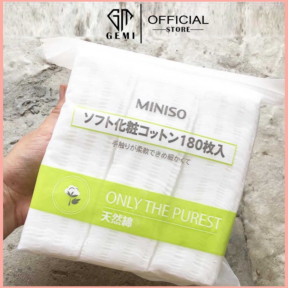 Bông Tẩy Trang 🍁𝑭𝒓𝒆𝒆𝒔𝒉𝒊𝒑🍁 Bông Tẩy Trang Miniso Nhật Bản Túi 180 Miếng