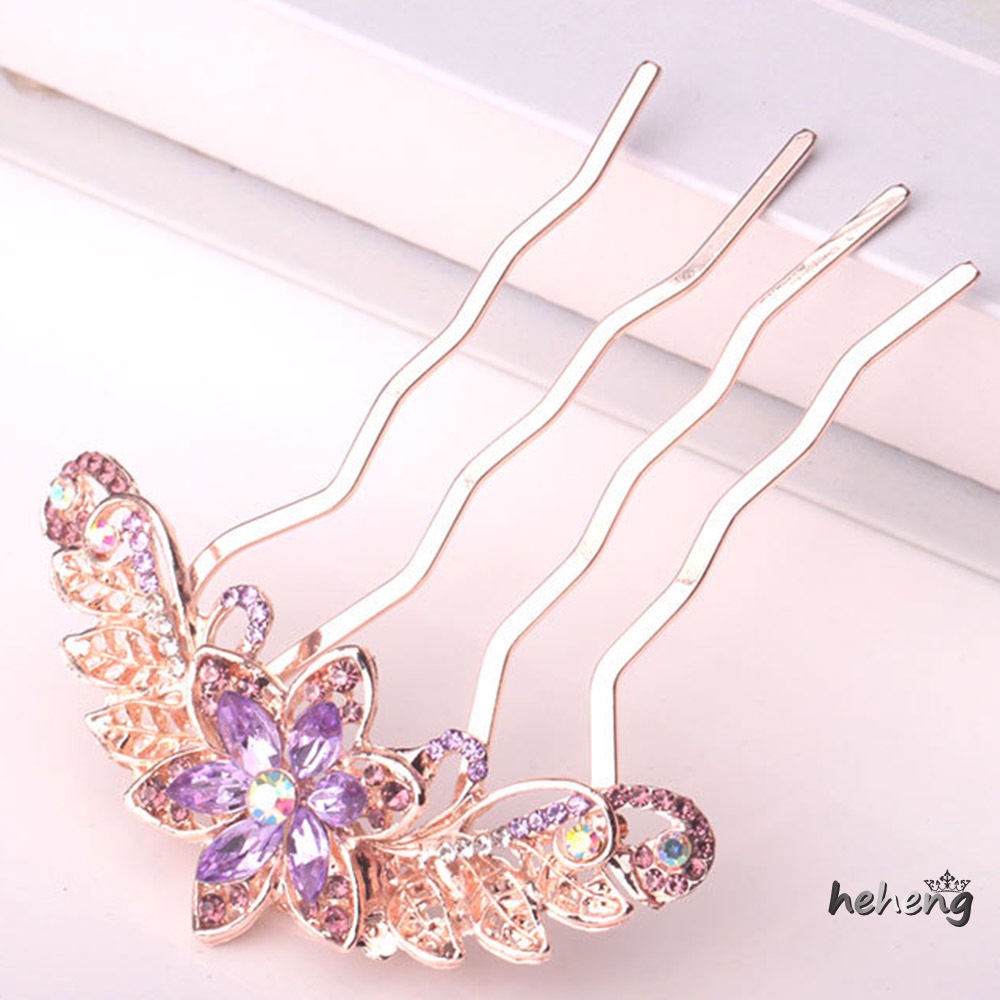 Lược Cài Tóc Hình Hoa Đính Đá 9.50 * 7.50 * 1.00cm