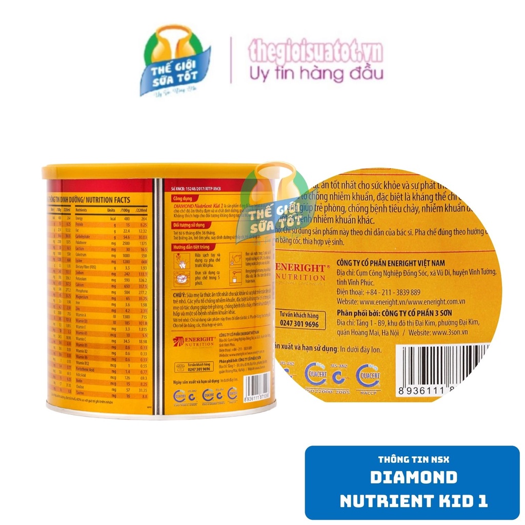 Sữa Bột DIAMOND Nutrient Kid 1 - Hộp 700gr