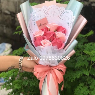 Hoa sáp thơm bó 9 bông. Ib chọn màu
