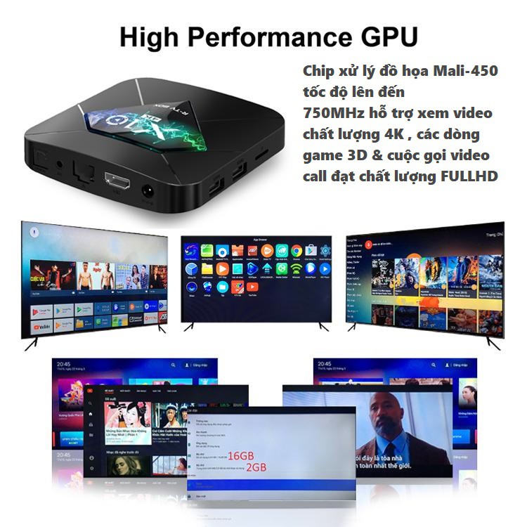 Android TV BOX X10, Phiên Bản Ram 2G,Tích Hợp Chức Năng Tìm Kiếm Giọng Nói, Ứng Dụng Xem Phim Lẻ, Phim Bộ