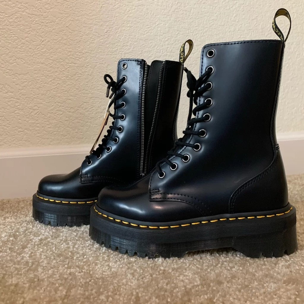 Boots nữ cao cổ , Giày ulzzang nữ , Giày da nữ