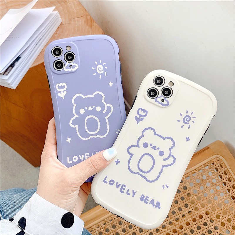 Ốp lưng iphone Gấu tím IMD viền cong dày dặn 5/5s/6/6plus/6s/6splus/7/7plus/8/8plus/x/xr/xs/11/12/pro/max/plus/promax | BigBuy360 - bigbuy360.vn