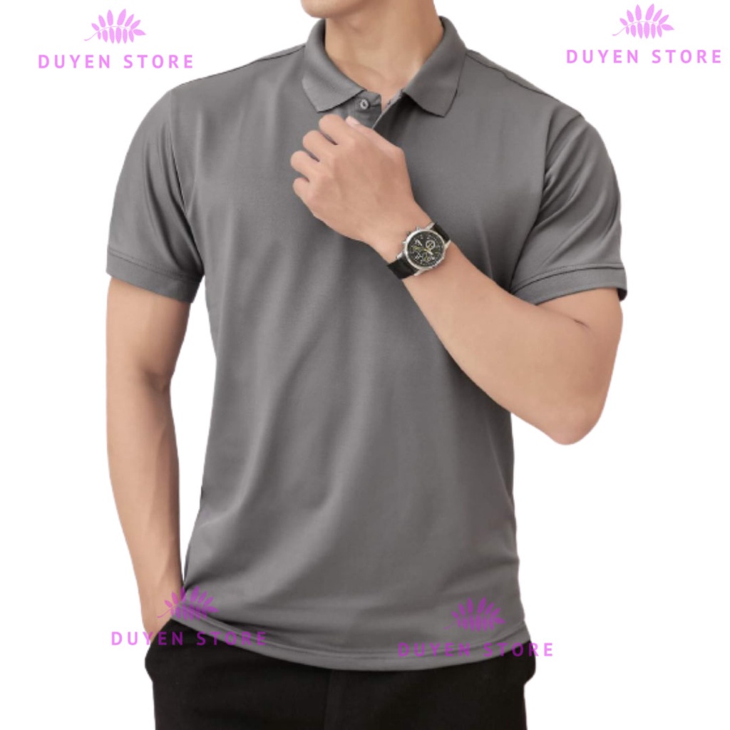 Áo Polo nam Cao Cấp kiểu HÀN QUỐC Basic vải cá sấu Poly Thái kháng khuẩn, chống nhăn, thoáng mát