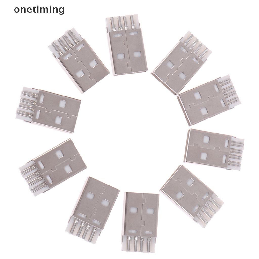 Otvn 10pcs usb 2.0 type a plug 4pin male adapter solder connector copper terminal Jelly