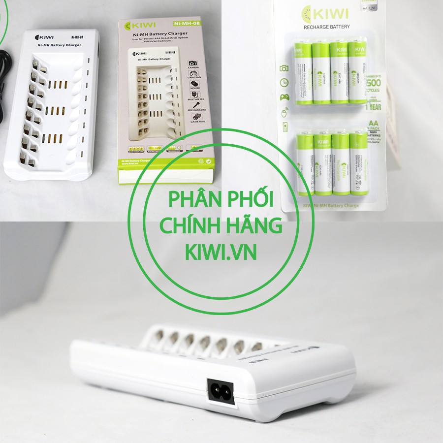Pin sạc 8 viên Kiwi - TẶNG KÈM DOCK SẠC 4 VIÊN TRỊ GIÁ 270k