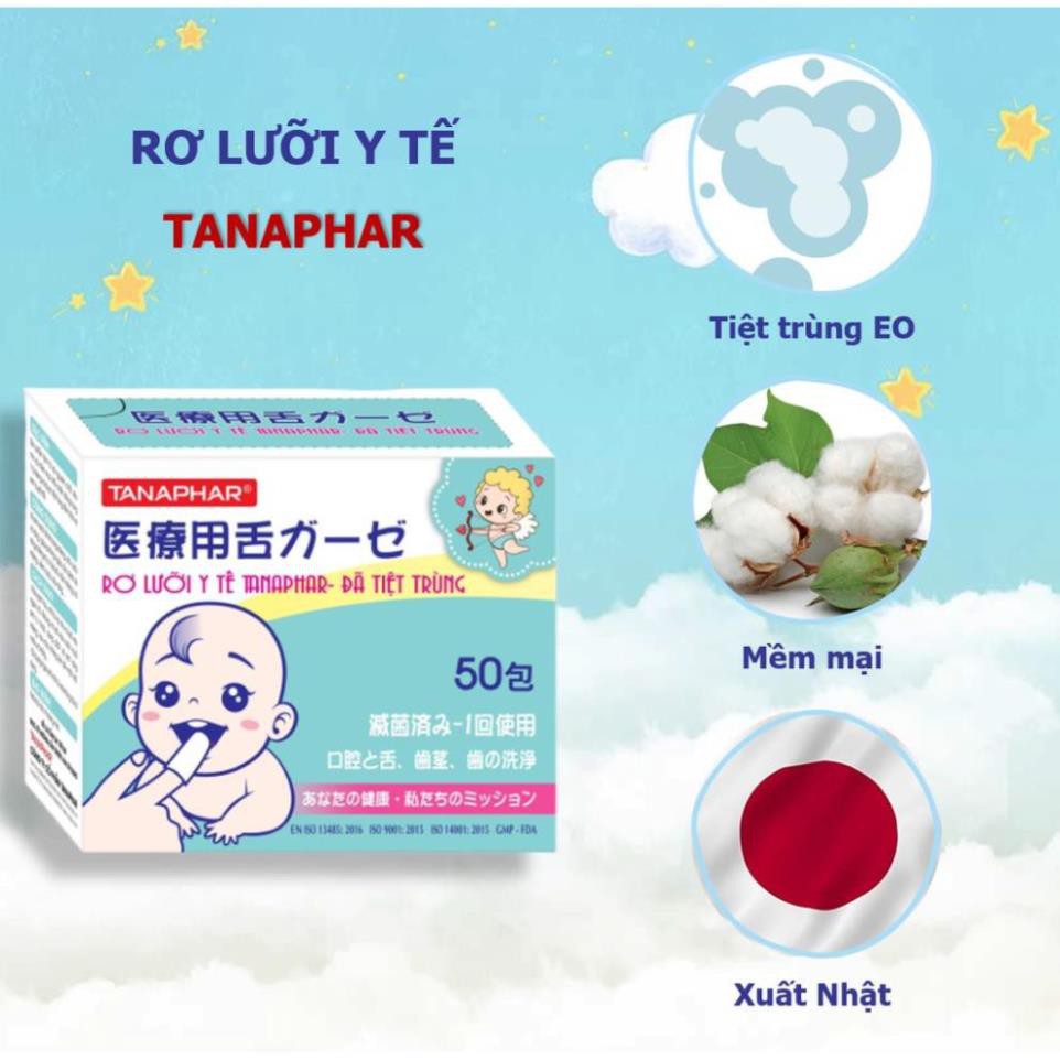 Rơ Lưỡi Y Tế Tanaphar Đã Tiệt Trùng Hộp 50 Chiếc - Hàng Xuất Nhật