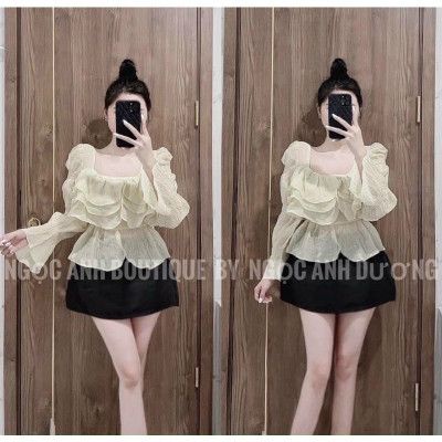 Áo tơ bèo cổ vuông nhiều màu xinh