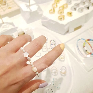 Nhẫn phối hạt ngọc trai thời trang dễ thương cho nữ