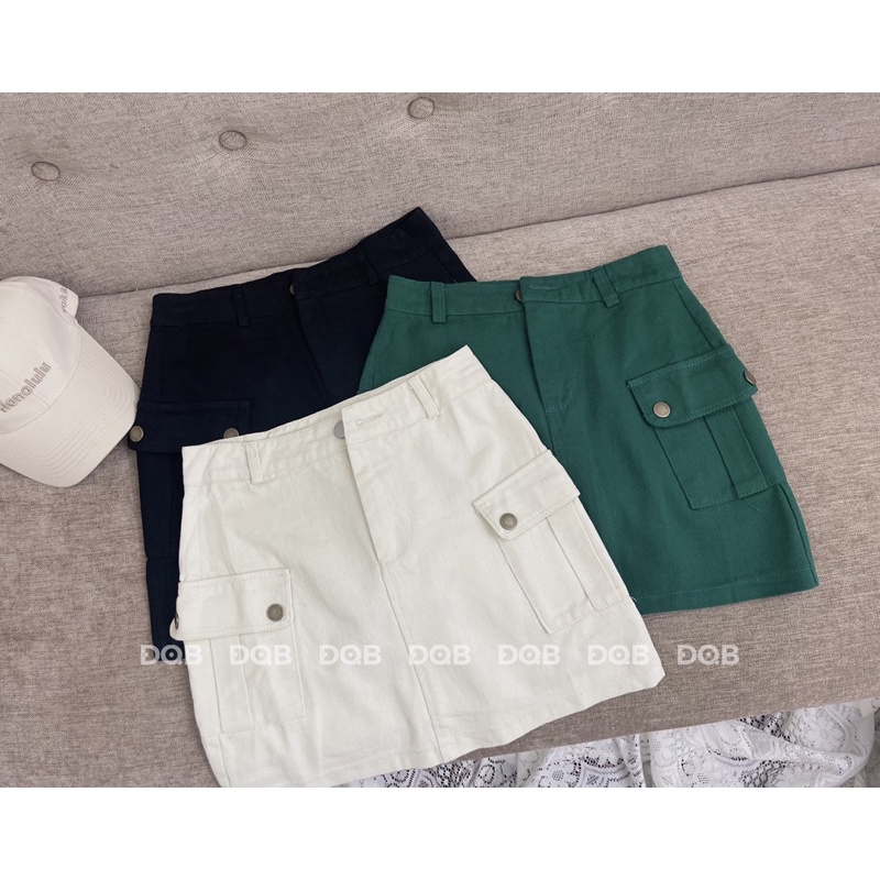 Chân váy thô kaki túi nắp hàng QC