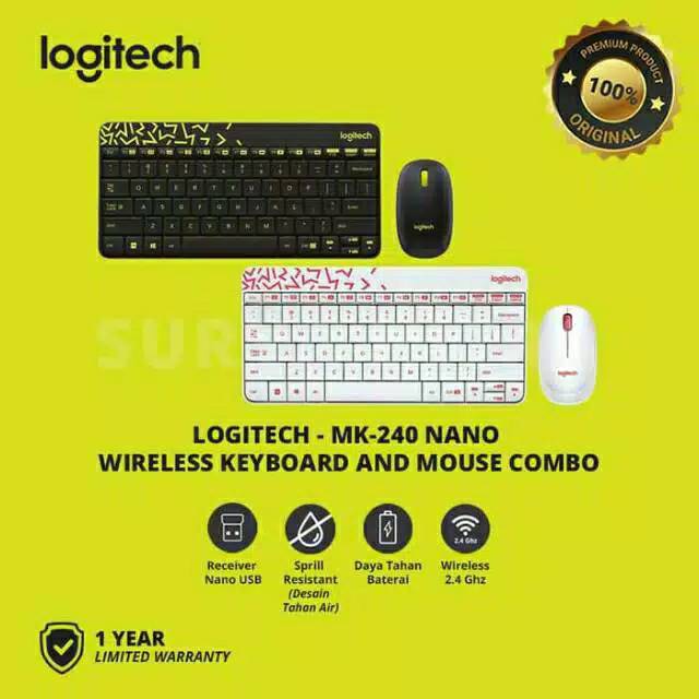 Bàn Phím Không Dây Mini Logitech Mk240 Chính Hãng