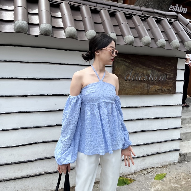 Áo kiểu trễ vai tay bồng mặc được 2 kiểu Elite Shirt - Miahou Closet