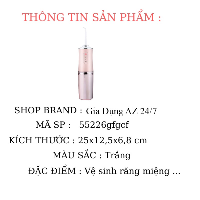 Máy tăm nước nha khoa vệ sinh răng miệng cầm tay tiện lợi cao cấp AZ PVN17610