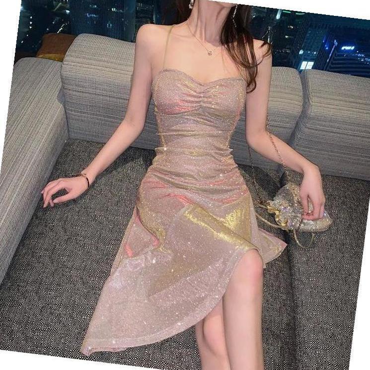 váy 2 dây ôm body chất đũi lụa trơn basic nữ đầm xuông Cực sexy dtO1