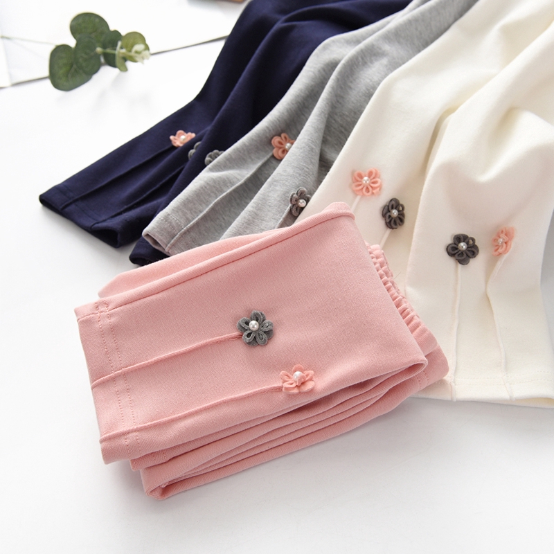 Quần Legging Thêu Hoa Cho Bé Gái