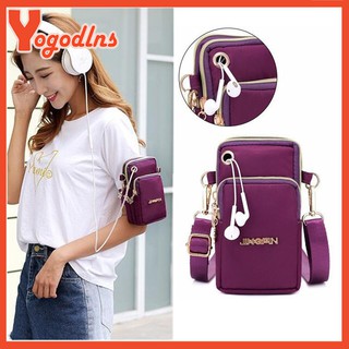 Yogodlnns Chống Thấm Nước Nylon Nữ Đeo Vai Dây Kéo Túi Điện Thoại Túi Thắt Lưng Ví Nhỏ Ví Di Động