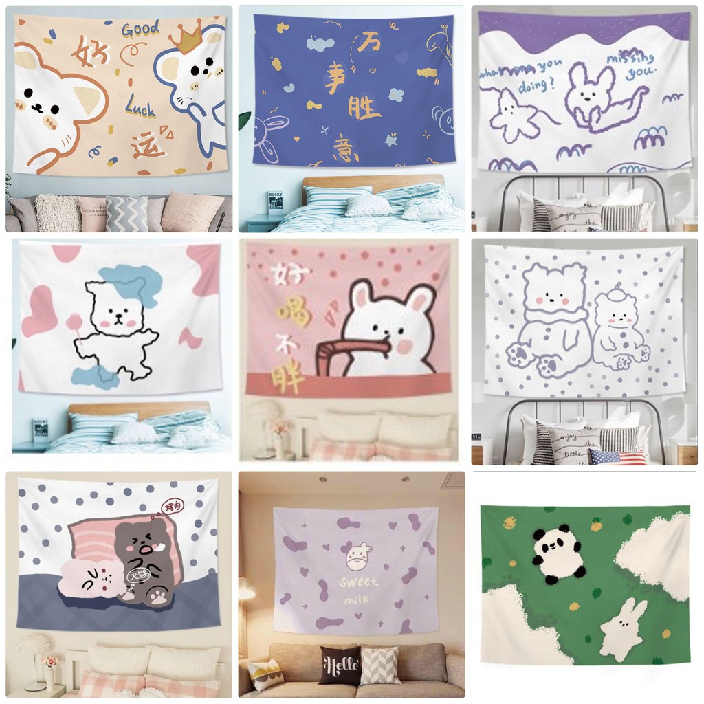 CÓ SẴN - TRANH VẢI TREO TƯỜNG DECOR PHÒNG PHONG CÁCH HOẠT HÌNH ĐÁNG YÊU
