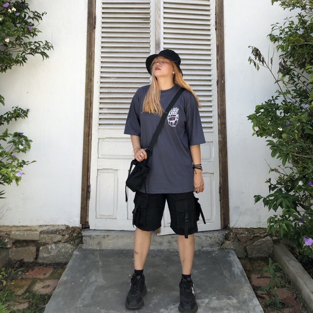 Áo thun tay lỡ unisex HAND màu XÁM/TRẮNG ❤️ FREESHIP ❤️ Nam nữ unisex ❤️ | BigBuy360 - bigbuy360.vn