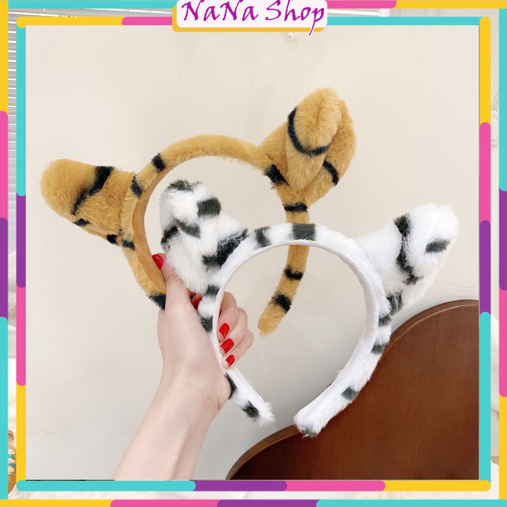 Băng đô tai hổ hoạt hình, bờm tóc con hổ cute dễ thương lông nhung mềm mịn cao cấp phong cách Hàn Quốc NaNa Shop
