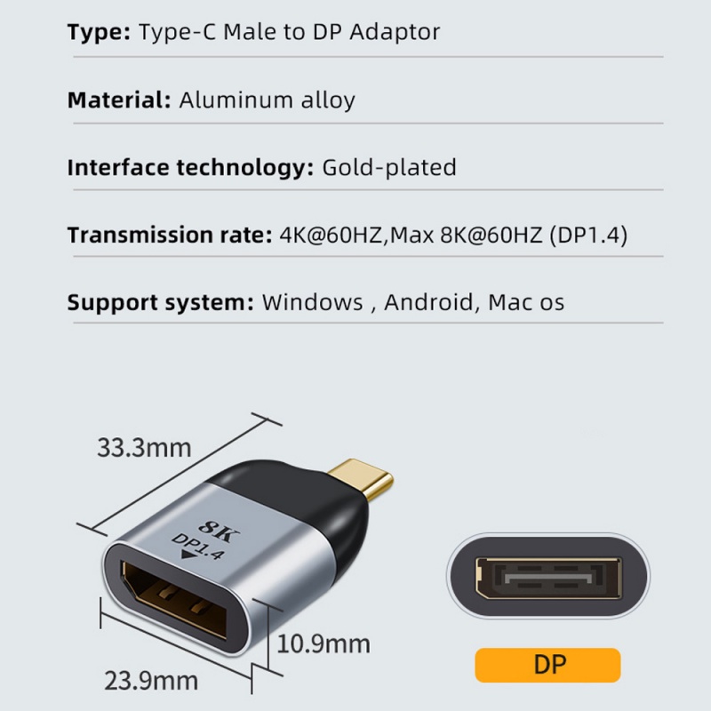 Đầu chuyển đổi laptop HDOORLINK Usb Type C sang Hdmi Vga Dp thích hợp cho Apple Xiaomi Huawei Laptop
