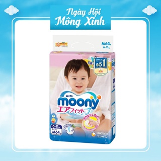 [tặng gối ôm] Tã/Bỉm quần/dán Moony đủ size NB90-S84-M64-M58-L44B-L44G-L54-XL38B-XL38G MIẾNG