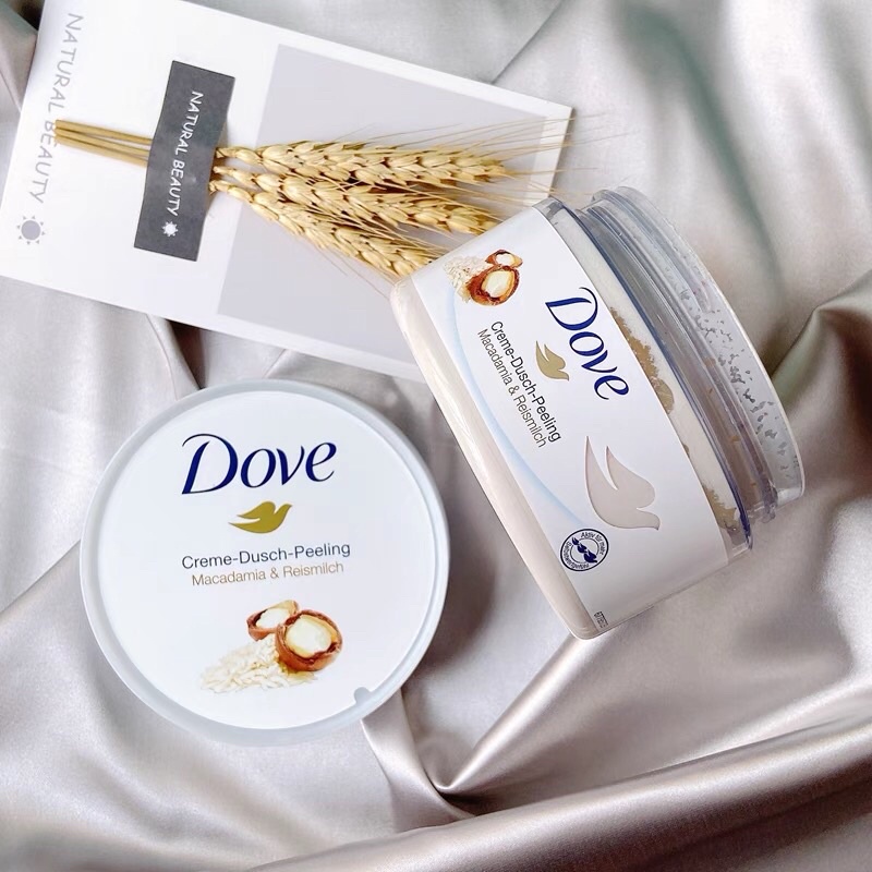 ✦GH✦ Kem Dove giúp tẩy tế bào chết chăm sóc da chiết xuất bơ hạt mỡ và hạt lựu Làm trắng Trẻ hóa da 298g (Bill Đức)