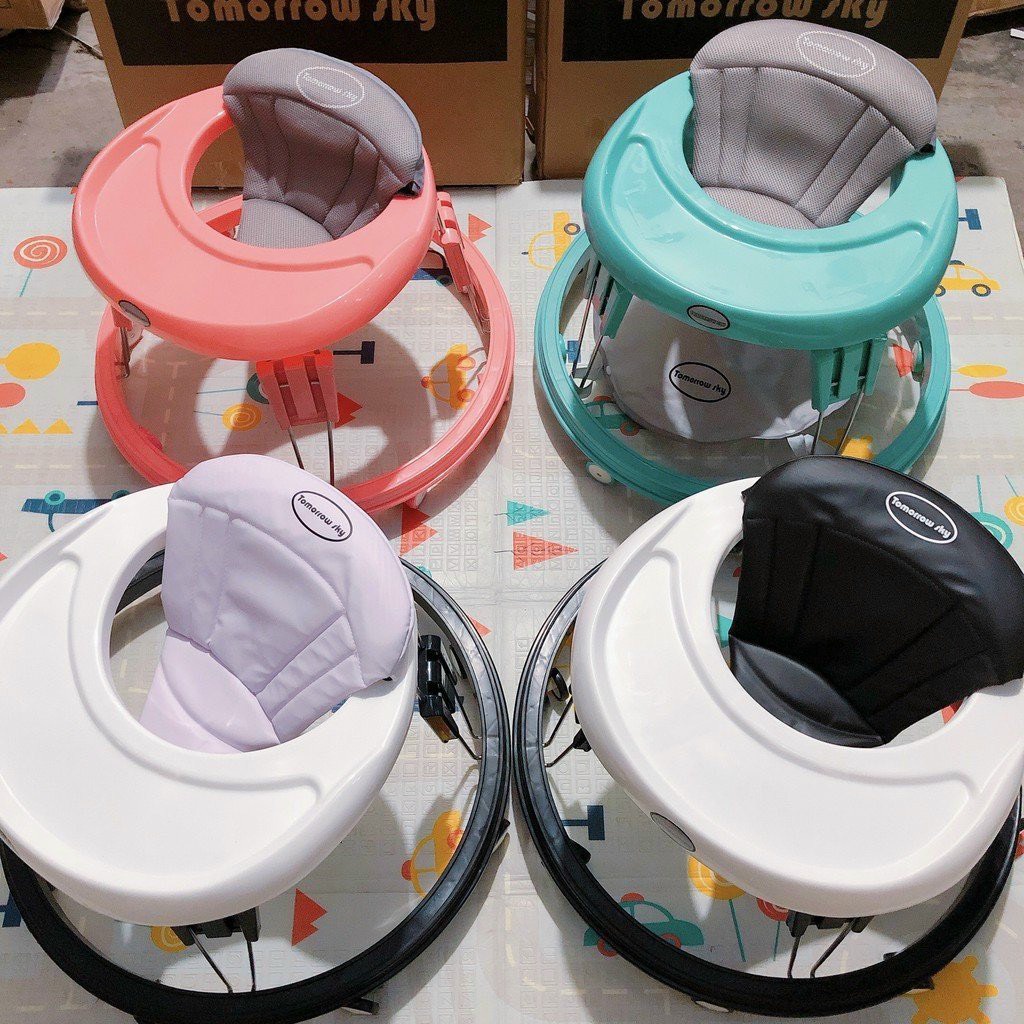 Xe tập đi cao cấp New York Baby &TOMORROW Xe tròn tập đi cho bé ngăn chân đi vòng kiềng chữ O chống lật c