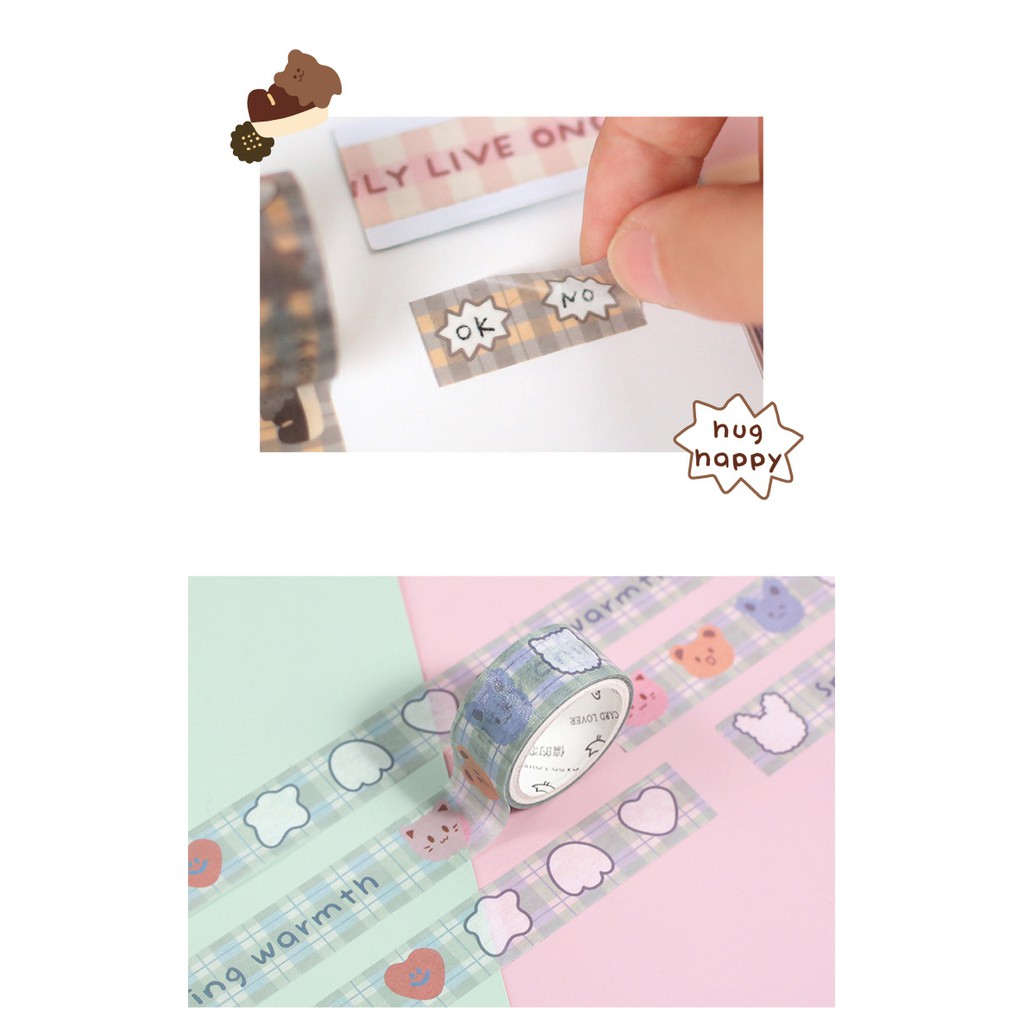 Băng Dính Washi Tape Hàn QuốcTrang Trí Học Tập Sổ Planner Bullet Journal A07 - HAMYN