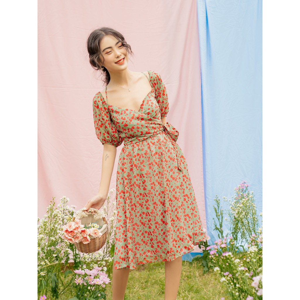 [Mã FAMALLT5 giảm 15% đơn 150k] OLV - Đầm hoa Laura Twisted Dress