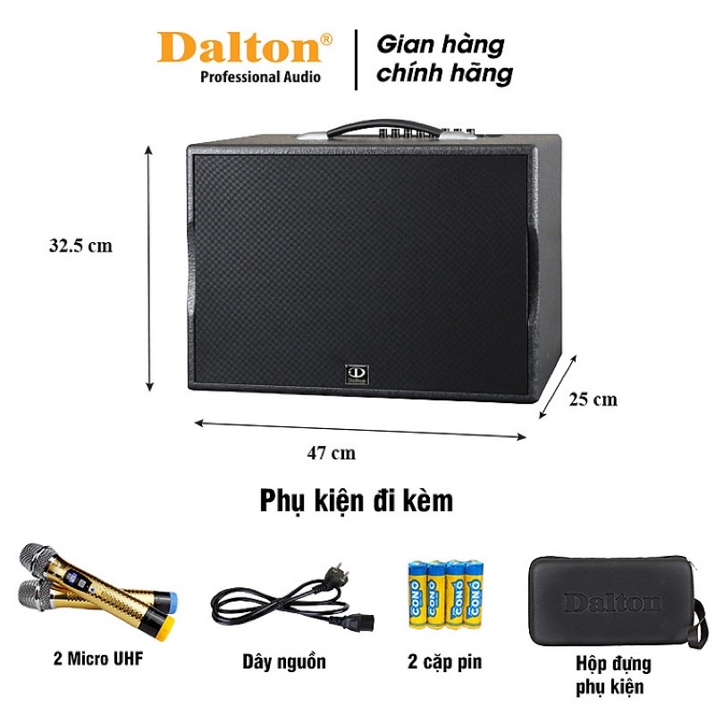 Loa kéo mini xách tay Dalton PS-K10A Luxury - Hàng Chính Hãng - Gia Khang Shop