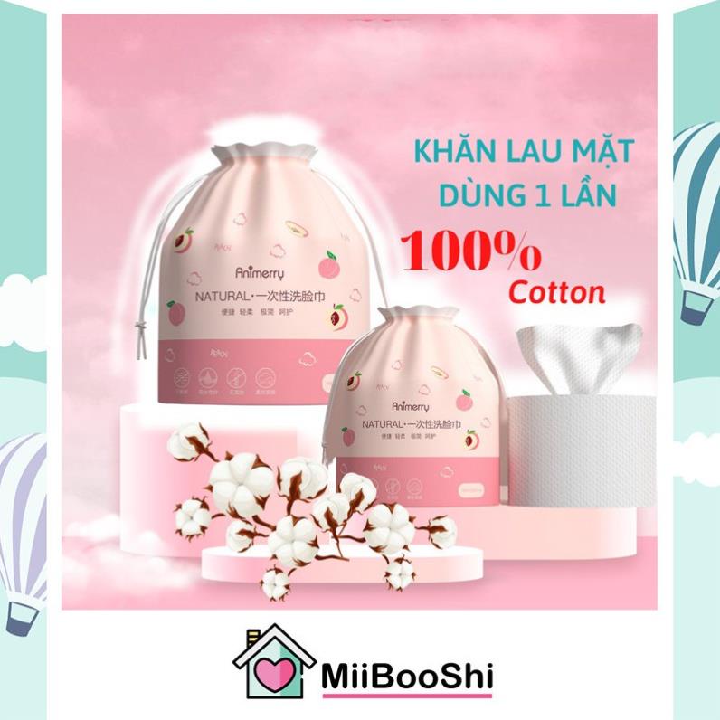 Khăn tẩy trang cotton 100%, khăn mặt khô dùng một lần siêu dai thấm hút nước tốt