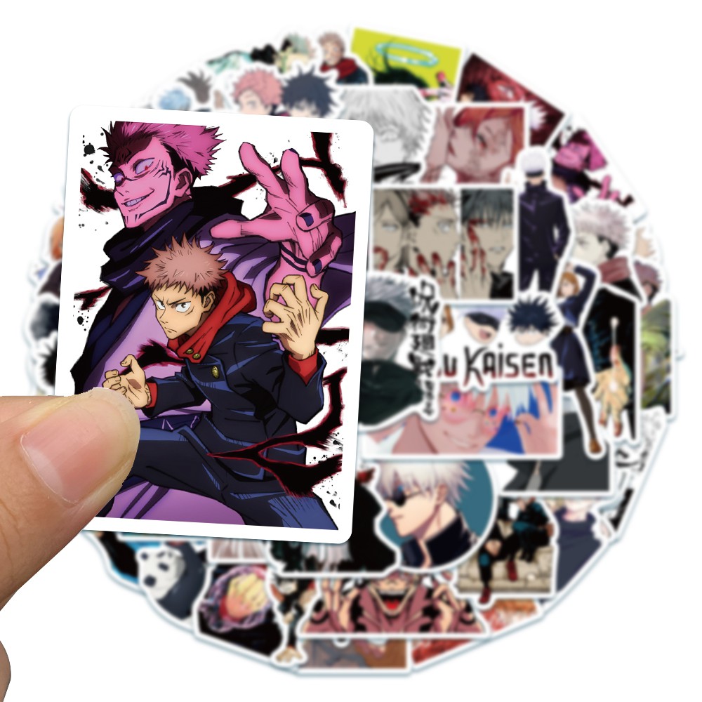 Bộ 50 sticker dán trang trí chống thấm nước họa tiết Jujutsu Kaisen 01