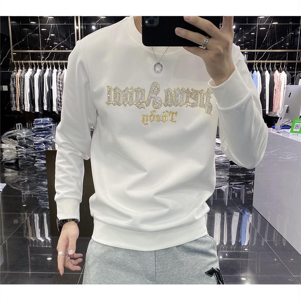 Áo Nỉ Cổ Tròn In Chữ Thời Trang Mùa Thu Giản Dị Dành Cho Nam