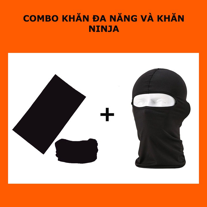 Combo Khăn Đa Năng Và Khăn Ninja Đen