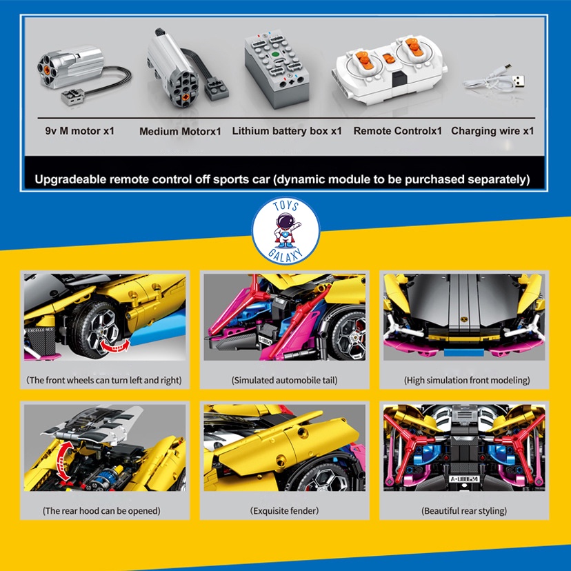 Đồ Chơi Lắp Ráp Mô Hình Điều Khiển Từ Xa RC Siêu Xe Lamborghini Terzo Millennio / Sian / Aventador / Bugatti S701924