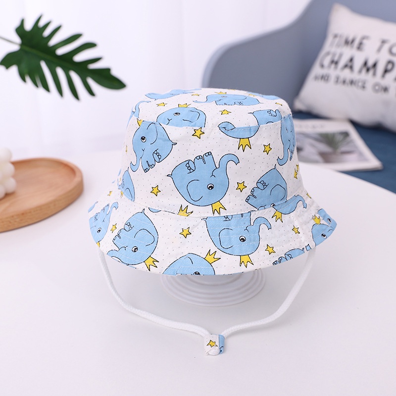 Nón Bucket Chất Cotton Hoạ Tiết Hoạt Hình Đáng Yêu Cho Bé 1-3 Tuổi