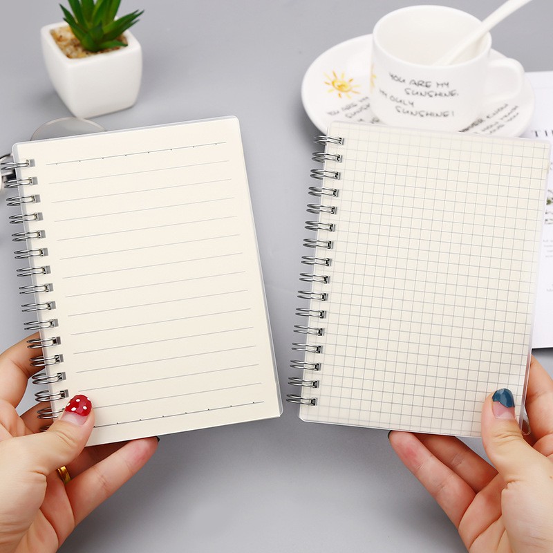 [Ảnh Chụp Thật] Sổ Tay Bìa Nhựa Cứng Gáy Xoắn Lò Xo Còng B5/A5/A6 Trong Suốt Vở Bullet Journal Giấy Cực Đẹp - RosyPosy