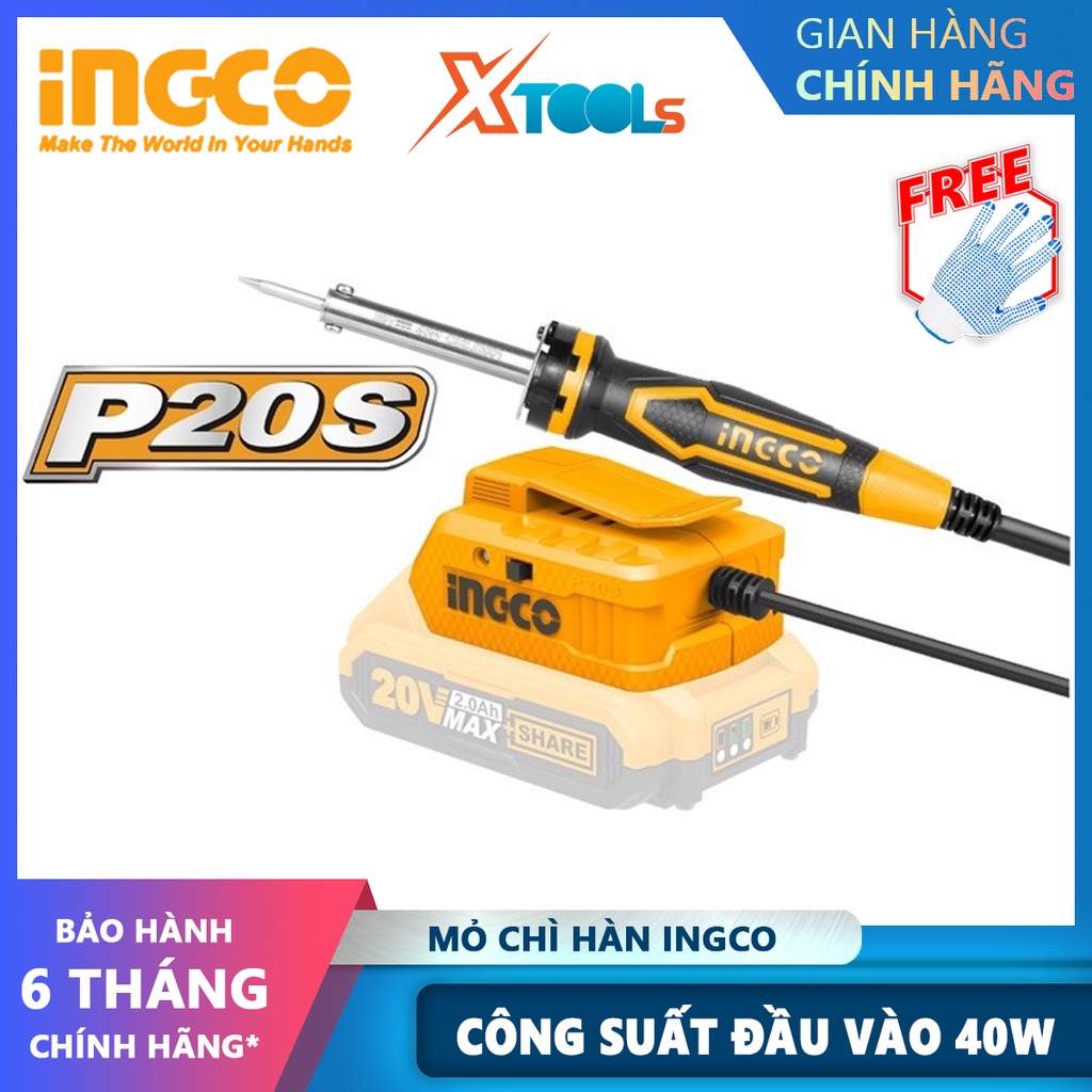 Mỏ hàn dùng pin 20v Ingco CSILI2001 | thân máy hàn chì dùng pin làm nóng chảy chì hàn để thực hiện các mối nối trên bảng