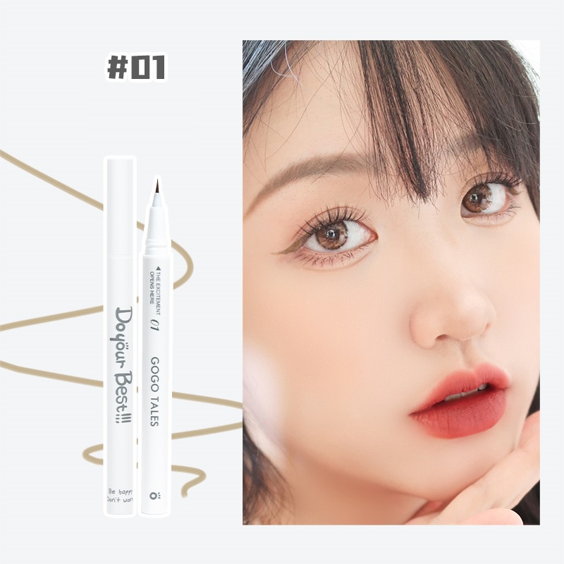 Bút kẻ bọng mắt nét mảnh nhạt GOGO TALES Silkworm GT309 mắt to tròn tự nhiên chống thấm nước