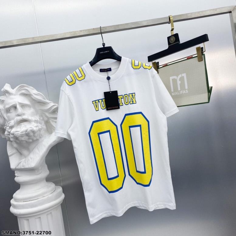 Áo Thun Nam LV Chữ Trắng Siêu Net - Áo Phông Nam LV In Số Siêu Đẹp