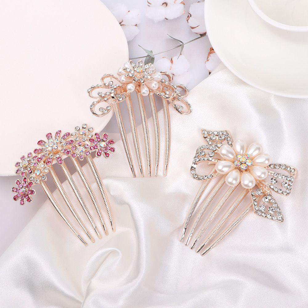 Lược Cài Tóc Cô Dâu Đính Hoa Lá Sang Trọng|Đồ Trang Trí Tóc