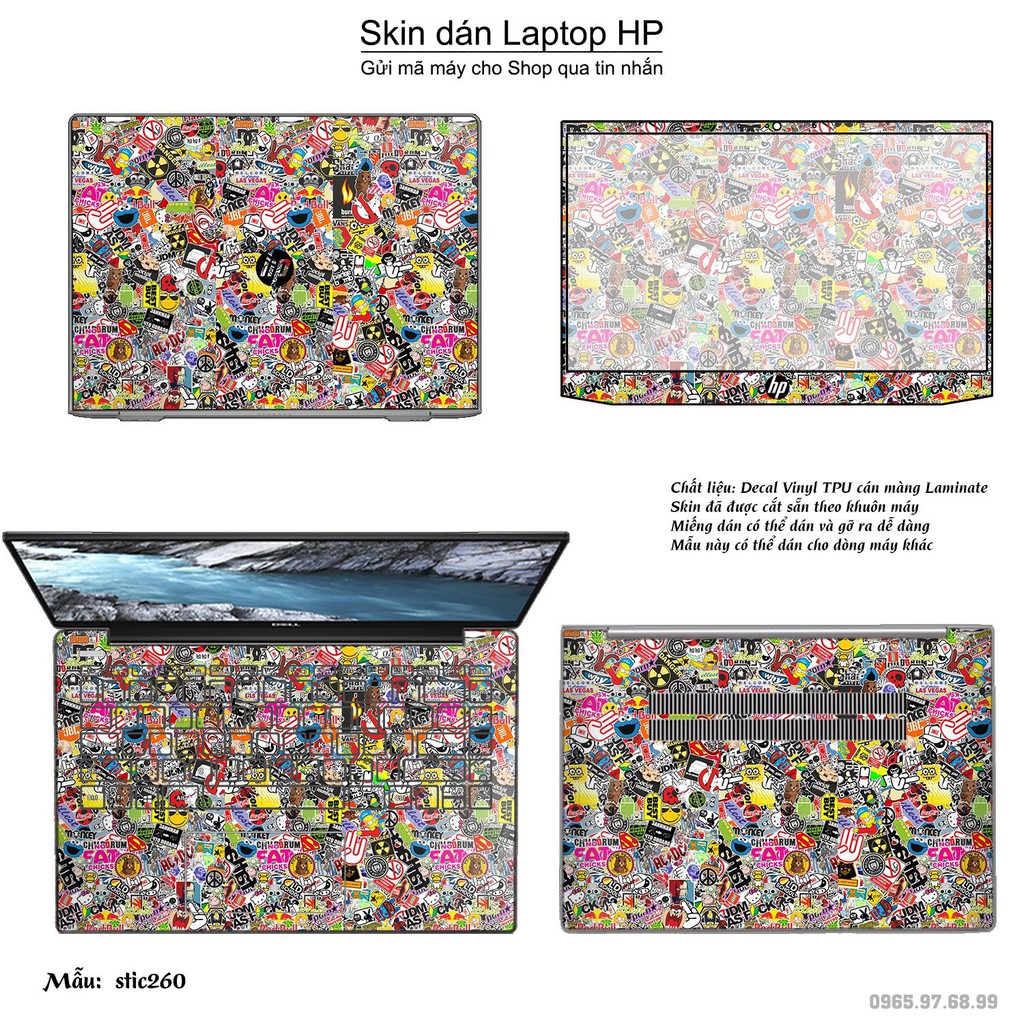 Skin dán Laptop HP in hình sticker bomb